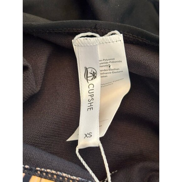 NWT Cupshe Womens Size XS Black Floral One Piece Swimsuit Cut Out - Picture 6 of 6